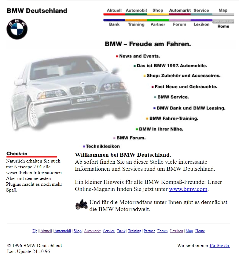 Bmw Webauftritt 1996