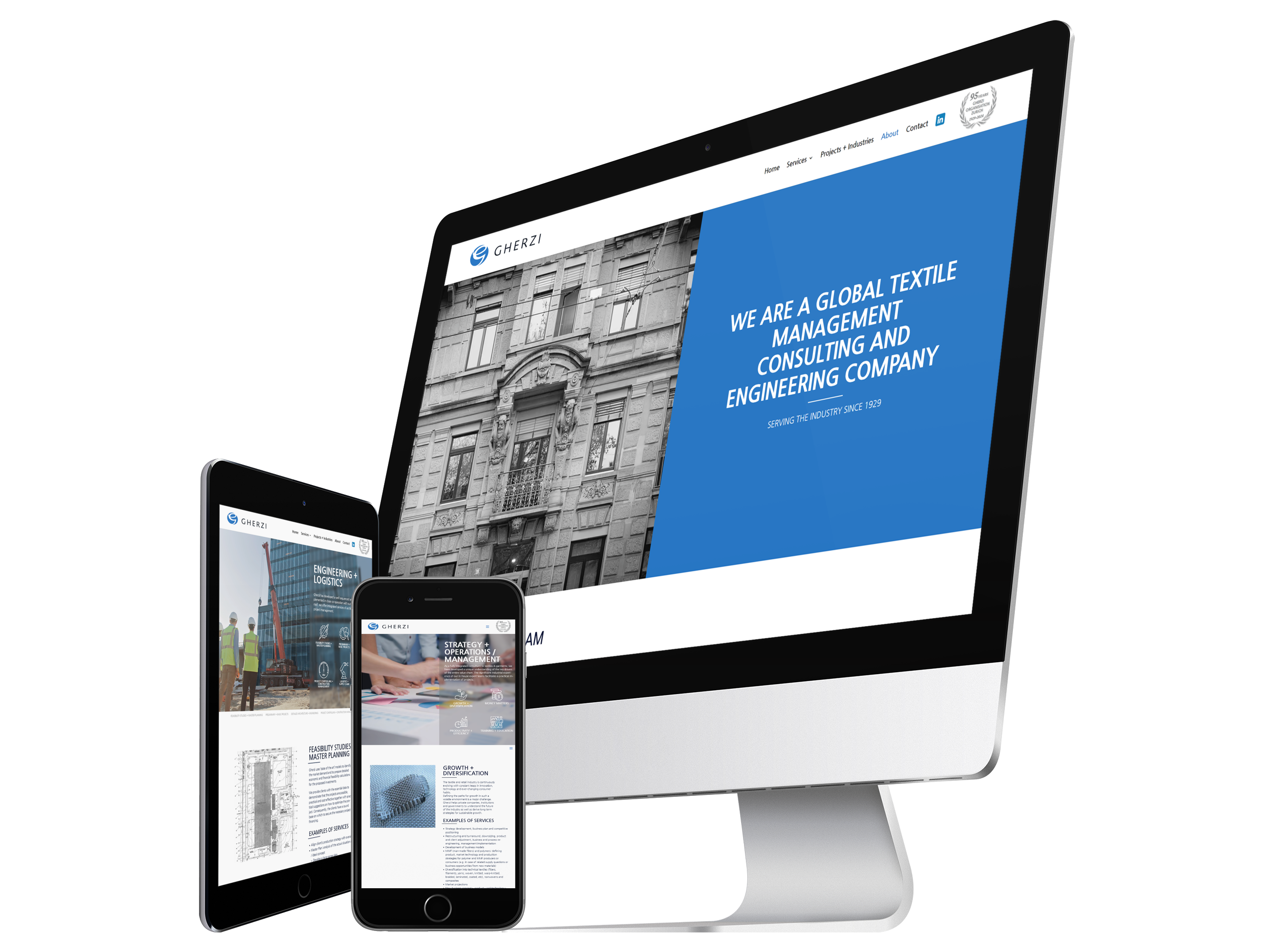 Gherzi Website Mockup