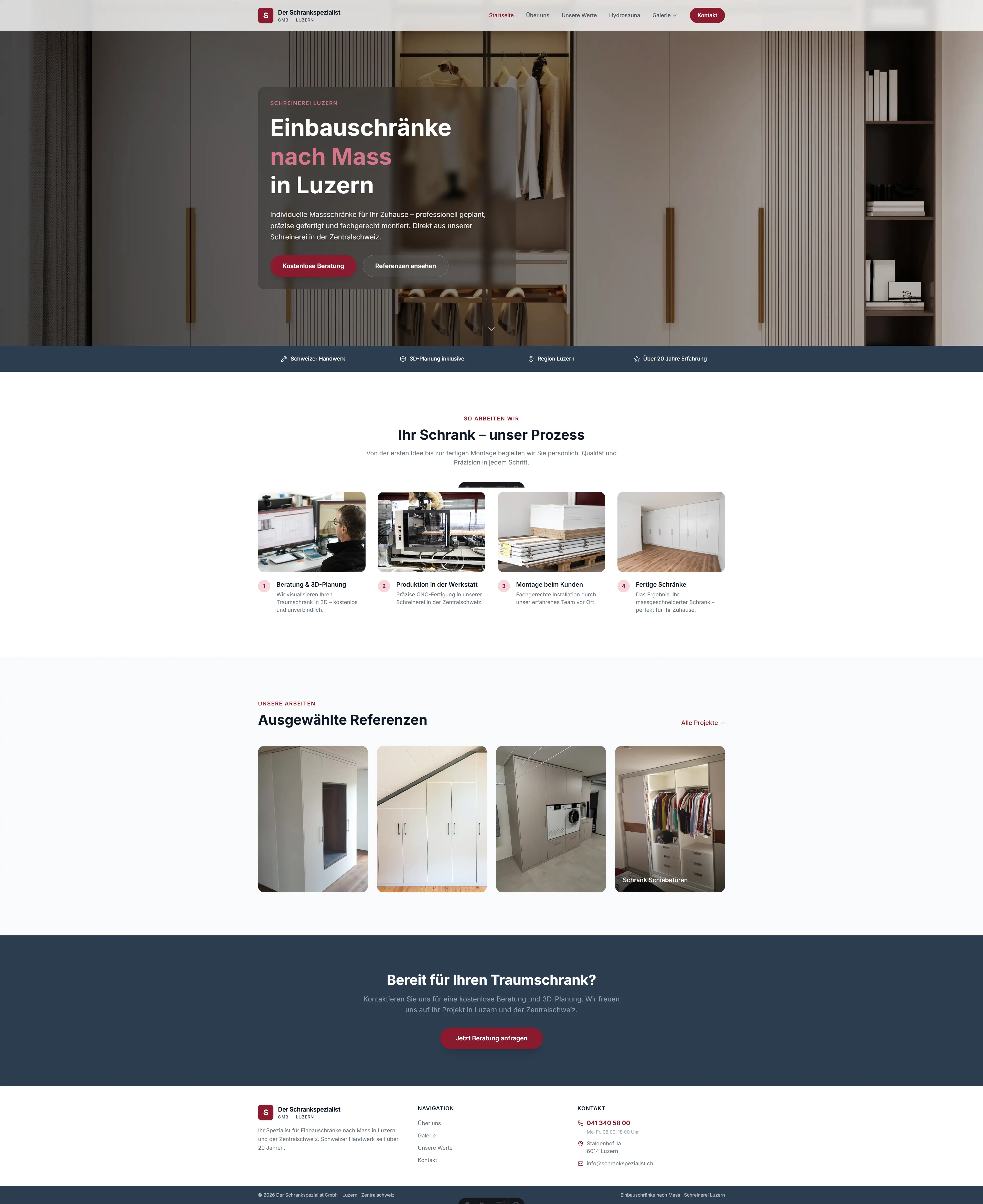 Schrankspezialist Website-Mockup