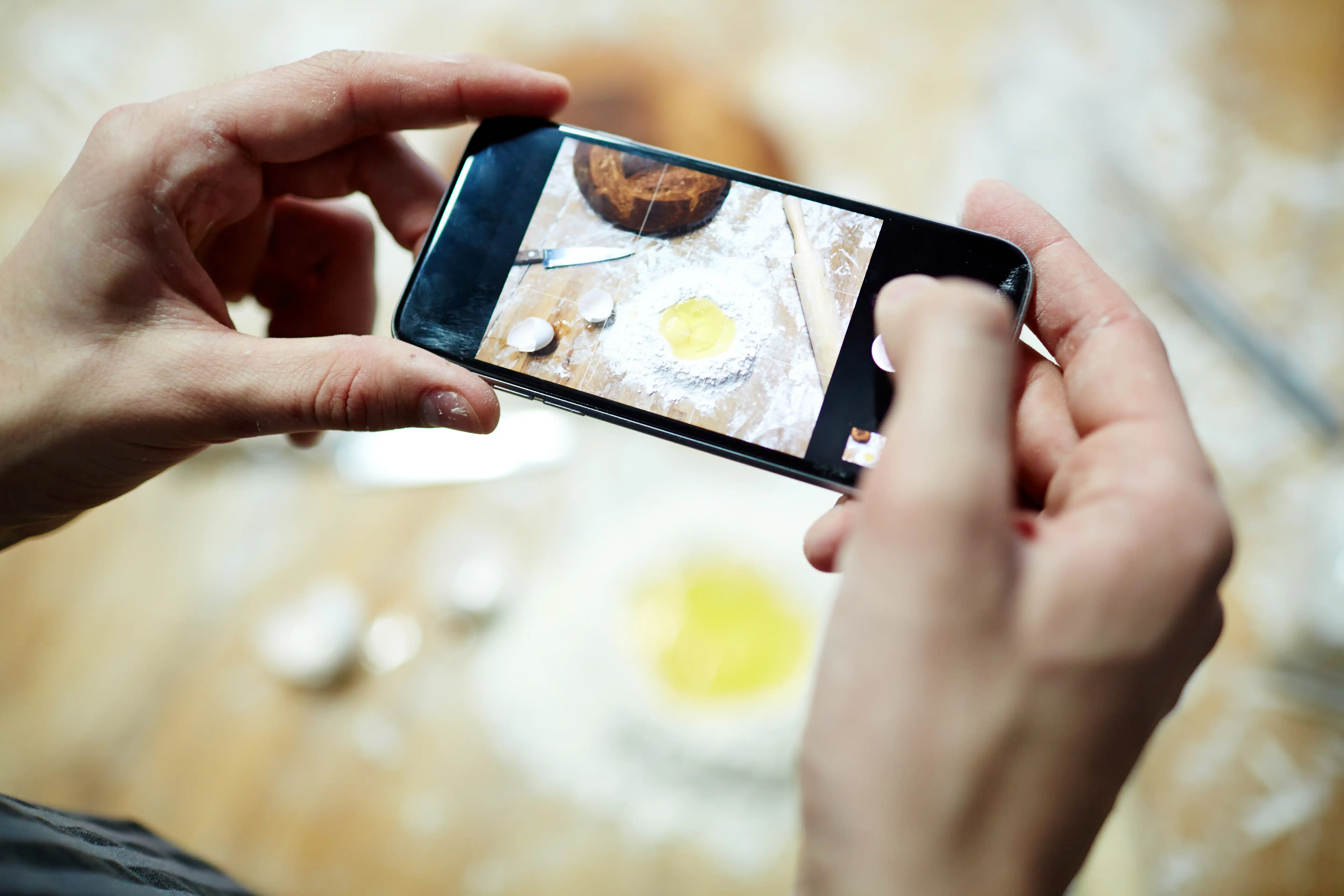 Ein Foto wird mit dem Smartphone erstellt